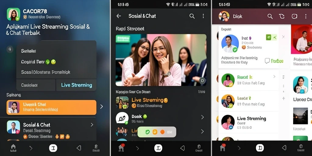 Tampilan antarmuka Live Streaming CACOR78 yang interaktif dan menarik.
