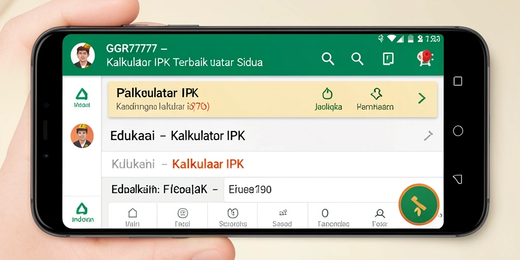 Tampilan antarmuka GGR7777 untuk Kalkulator IPK yang intuitif dan informatif.