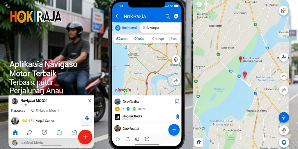 Tampilan antarmuka HOKIRAJA untuk navigasi motor yang intuitif.