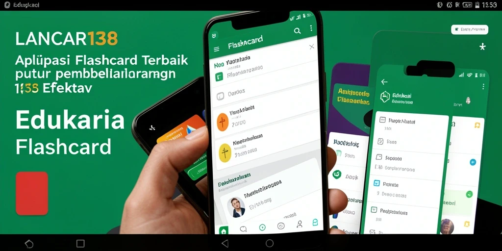 Tampilan antarmuka aplikasi LANCAR138 dengan fitur Flashcard interaktif yang menarik.