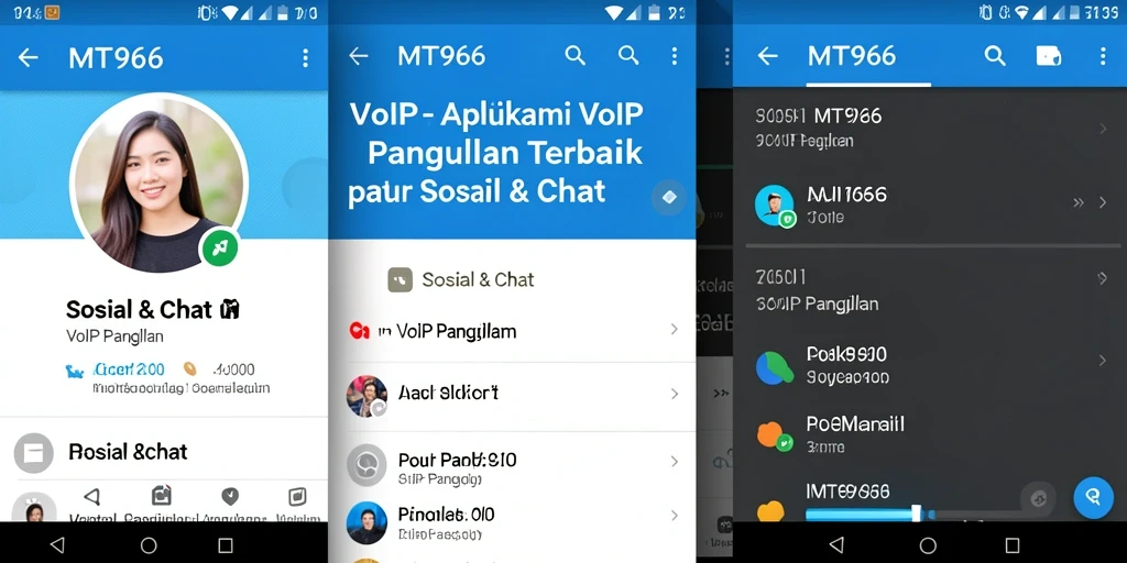 Tampilan antarmuka MT966 untuk panggilan VoIP yang intuitif.