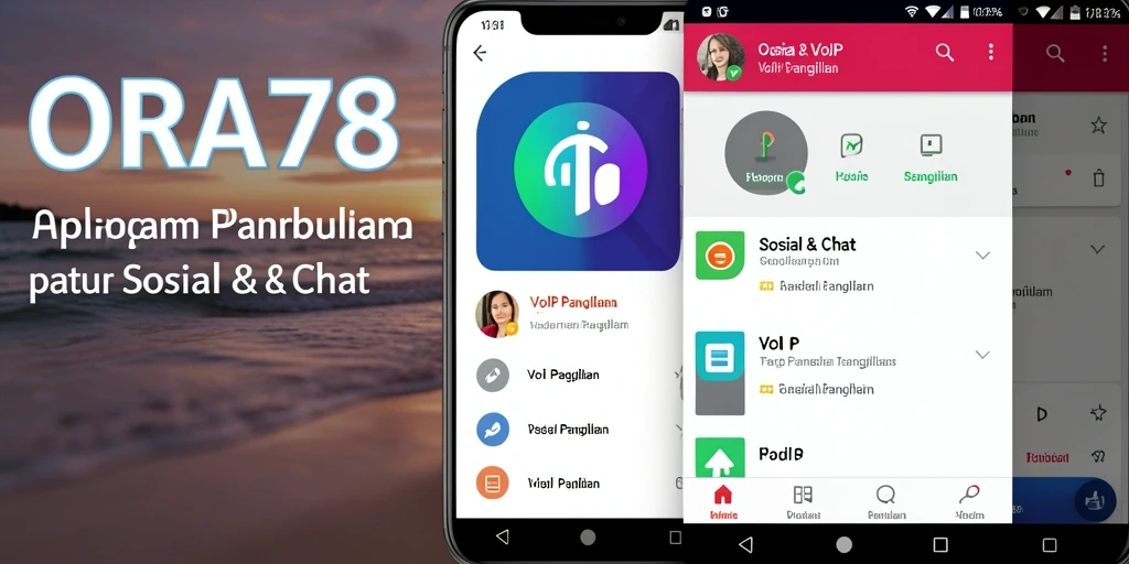 Tampilan antarmuka aplikasi ORA78 untuk VoIP Panggilan yang intuitif dan modern.