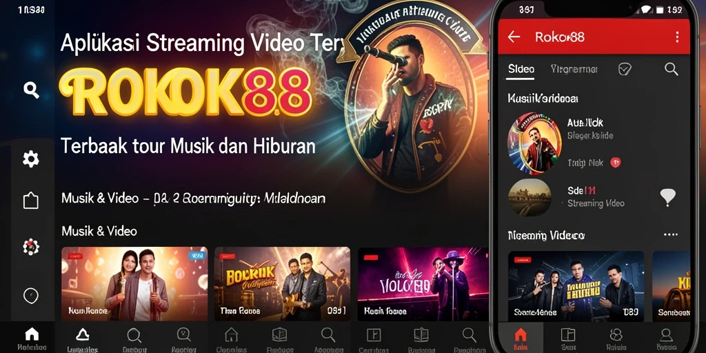 Tampilan antarmuka aplikasi ROKOK88 untuk Streaming Video yang menarik.
