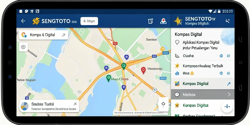 Tampilan antarmuka SENGTOTO yang intuitif untuk navigasi kompas digital.